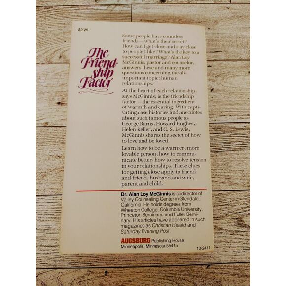 The Friendship Factor - How to get closer - Alan Loy McGinnis PB 1st Ed Vtg 1979 - Picture 3 of 11